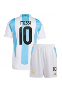 Fotbalové Dres Argentina Lionel Messi #10 Dětské Domácí Oblečení Copa America 2024 Krátký Rukáv (+ trenýrky)